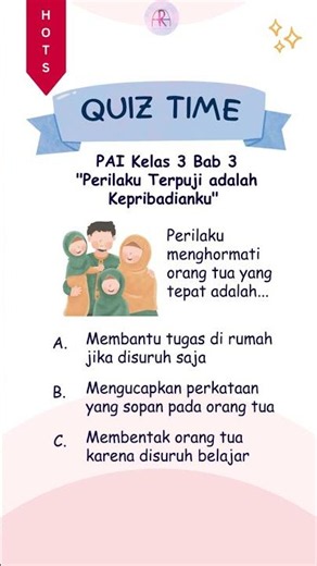 LATIHAN SOAL PAI KELAS 3 BAB 3 PERILAKU TERPUJI SEMESTER 1 TERBARU 2026 #quiz #belajar