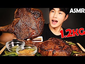 COOKING ASMR | Perfect tomahawk steak mukbang daging sapi | no talking eating sounds