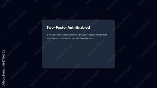 Security Cloud Two-Factor Authentication Enabled Notification on Dark Mode Interface