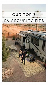 ⚠️Stay Safe While Traveling⚠️ After almost 4 years on the road these are our top 3 simple security tips. [OTR Mobile Partner] Ad 1️⃣ Know your surroundings- research both the RV park and areas surrounding the campground. We use apps like RVLIFE and Park Advisor, and google to see if the area is safe for a family. 2️⃣ Surveillance – A simple doorbell camera lets us see what’s going on when we’re away and before we open our door. The key to this is a reliable Wifi network. We use OTR Mobile as our