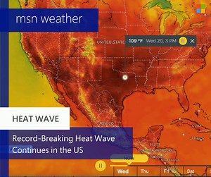 18K views · 192 reactions | The brutal heat wave in the U.S. continues as it breaks more than 60 records, including in the Dallas-Fort Worth area which has had more 100°F days this year than the last three years combined. Expect the heat wave to continue through this weekend, so stay hydrated and check on loved ones! Follow #MyStartWeather for updates. https://msft.it/6182j6KVE | MSN | Facebook