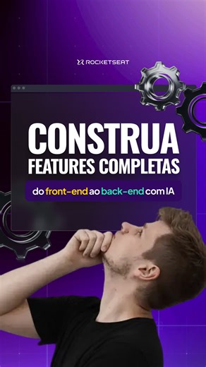 Rocketseat | Aprenda programação e IA on Instagram: "Bora descobrir como a IA te ajuda a construir features completas, do front-end ao back-end, com testes e UI? Comenta QUERO que te enviamos o link do vídeo completo na DM. PS: ao comentar, você ainda recebe um convite exclusivo para aproveitar o Bloquinho Dev Rocketseat, garantindo passe livre para curtir a folia com conteúdos gratuitos pra estudar e evoluir nesse feriadão. #Rocketseat #Programador #FrontEnd #BackEnd #IA"