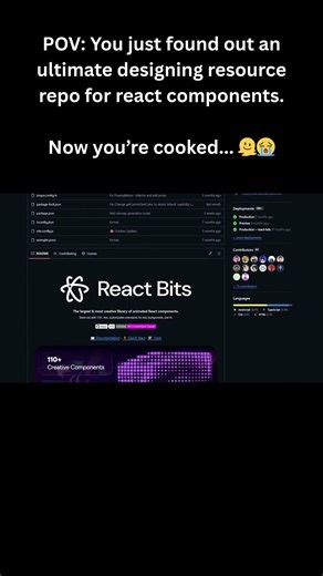 This react repo cooked me #reactbits #react #frontend #webdevelopment #ai #github #repository #fyp