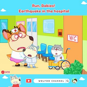 16K views · 95 reactions | Earthquake in the hospital?? Who saved them? Full video in comment #wolfoo #kidscartoon #safetytips | Wolfoo Kids Cartoon | Facebook
