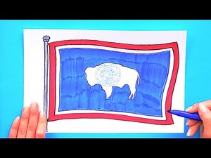 How to draw the Flag of Wyoming State, USA