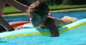 Kids Pool On Top Inflatable Mattress Stock Footage Video (100% Royalty-free) 1026443531 | Shutterstock