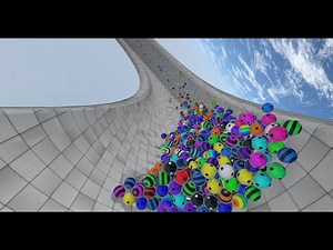 Don't Fall Off the Course 2 - The Half Pipe - Proliferation Survival Marble Race in Unity