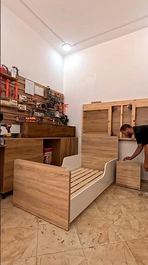 سرير أطفال عصري بتصميم أنيق وعملي#KidsBed #ModernFurniture #MDFFurniture #Woodworking #diy #نجارة