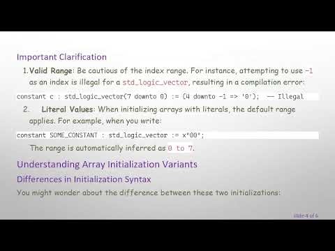 Understanding the Initialization of Arrays in VHDL