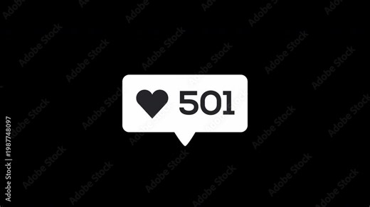 Social Media Subscriber Like and Love Counter Loop Alpha Channel