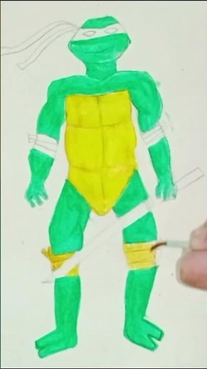 How to Draw Leonardo (TMNT) 🎨 30 Second Speed Art #shorts #animedrawing #drawing #art #amiracreates