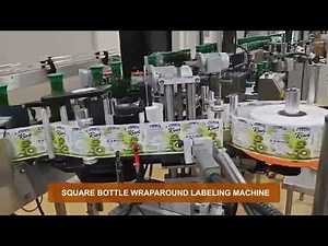 Square bottle wraparound labeling machine
