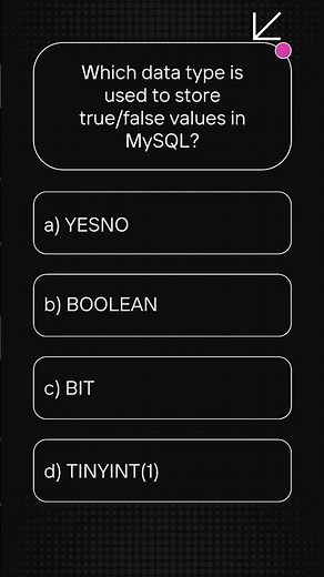 Which data type is used to store true/false values in MySQL?