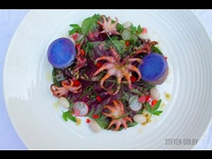 grilled baby octopus with spring salad recipe
