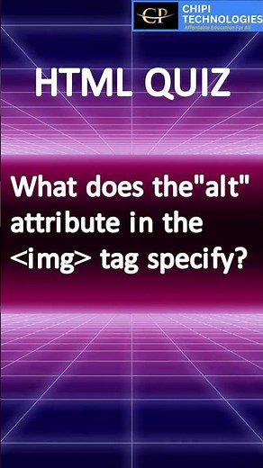 What Does the alt Attribute Do in HTML img Tag | HTML Quiz Interview Question | ChiPi Technologies