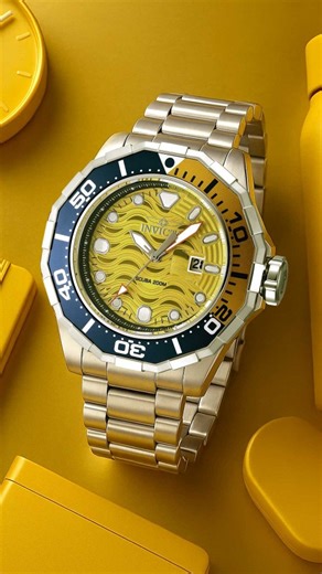 Official Invicta Stores | High‑impact color collides with professional dive performance in the Invicta Pro Diver 47844. This bold 52mm timepiece electrifies the... | Instagram