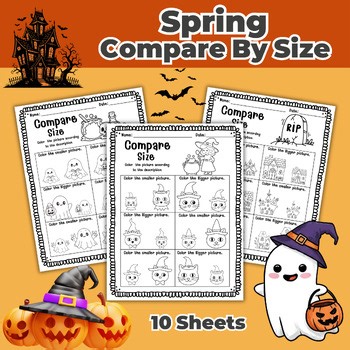 Halloween Size Comparison Worksheets | Big and Small Sorting Activities