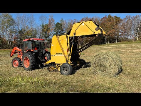 HOW LATE can you HAY on a SMALL New Hampshire FARM?? Let’s find out!! Making 11 DRY ROUND bales