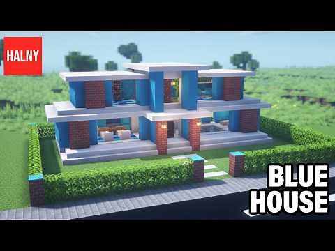 The ULTIMATE Modern Blue House Design in Minecraft (Step-by-Step)