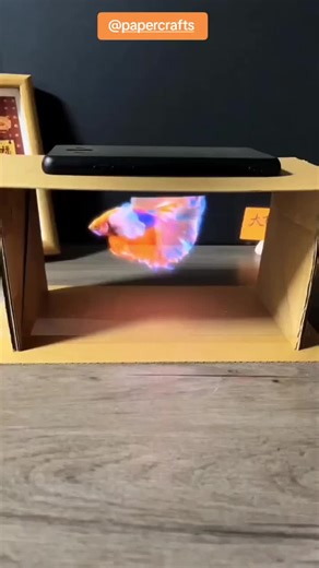 Make a stunning holographic projection box using cardboard boxes from home delivery services! #origami #howto #crafts