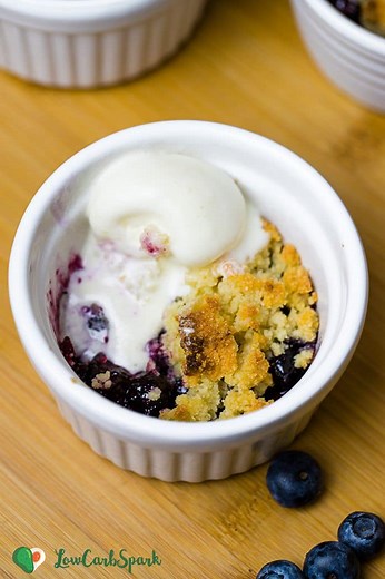 The Best Buttery Keto Blueberry Cobbler - Low Carb Spark