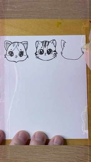 How to draw Anime Cat Faces 2 #art #drawing #ink #cat #sketch #drawingtutorial #artist #cute