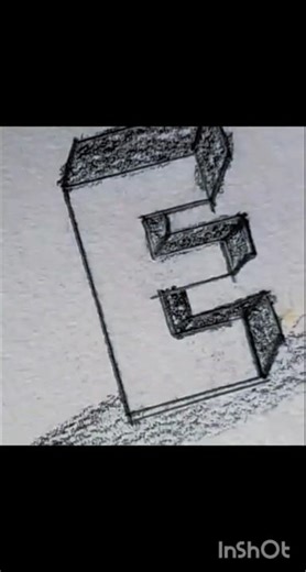 sketchy 3D letter E🔥#subscribe#trending#shorts#pencilart#boldletter