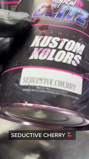Making some Seductive Cherry 🍒 spray cans 🔥 #tropicalglitz #custompaint #car #spraypaint #fyp