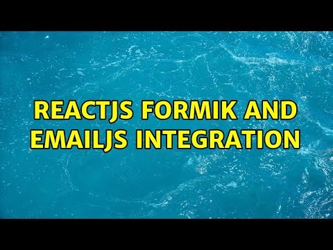 ReactJs formik and EmailJs integration