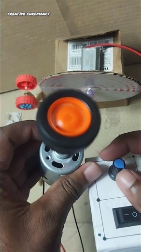 Rotating a big wheel with a small wheel & 12 volt dc motor #dcmotor #wheel #youtubeshorts