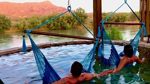 20K views · 1K reactions | For our next surprise, introducing The Clouds of Sierra! ☁️♨️☁️ Floating in the Sierra Pool is bliss...but for those that can’t float very easily, here’s your support. Soak you soon? | Riverbend Hot Springs | Facebook