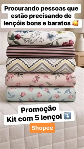 💬 Clique em SAIBA MAIS e garanta o seu ou comenta quero que te envio o link! Menina 😱 5 lençóis com elástico tamanho casal em um único kit! É conforto, praticidade e economia de verdade — roupa de cama limpa a semana inteira sem preocupação 😍 Macios, vestem certinho no colchão e deixam a cama linda todos os dias ✨ 🛍️ Esse é aquele achadinho INTELIGENTE: ✔️ você economiza ✔️ ganha tempo no dia a dia ✔️ nunca mais fica sem lençol limpo 🔥 Tá saindo muito rápido na Shopee e o preço não deve dur