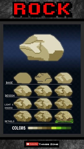 Pixel Art: Rock Animation + Sprite Sheet #pixelart #aseprite #gamedev #animation #shorts #games