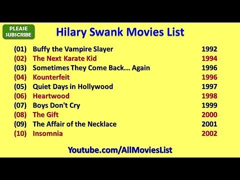 Hilary Swank Movies List