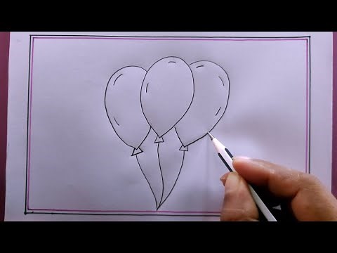 how to draw balloon easy/balloon drawing