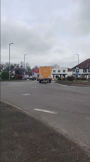 Mercedes Benz Sprinter Fridge Freezer Sainsbury's food delivery van goes round the roundabout