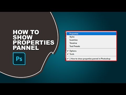 How to show properties panel in Photoshop