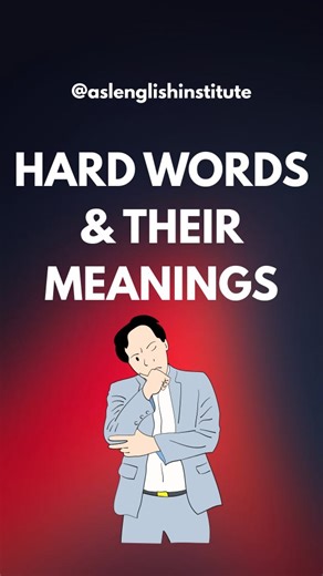 ASL- AN INSTITUTE OF ENGLISH LANGUAGE & PUBLIC SPEAKING on Instagram: "Want to improve your English faster? I post daily lessons, natural phrases, vocabulary, and real-life speaking tips that actually help you sound confident. Follow me + turn on notifications so you never miss a new English upgrade. . . . #vocabularyupgrade #hardwords #wordmeaning"