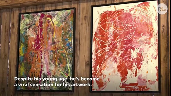 Three-year-old's paintings get bids in the hundred thousands