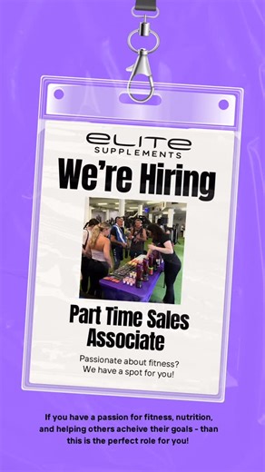 Elite Supps Townsville on Instagram: "📣 PART-TIME POSITION AVAILABLE 📣 Elite Supplements Willows is on the lookout for a passionate and motivated Part-Time Sales Associate to join our team. At Elite Supplements, we’re dedicated to helping athletes and health enthusiasts reach their goals through high-quality sports supplements, expert product knowledge, and exceptional customer service. Every customer is different, and we pride ourselves on providing tailored advice to suit individual needs. T
