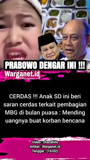 Kritik anak SD terkait pembagian program MBG di bulan puasa. 17/02 #mbg #puasa