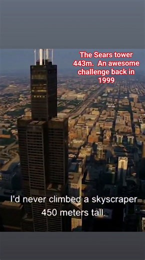The Sears tower is among the hardest building I climbed freesolo back in 1999. Listed 9 in terms of difficulty on a scale from 1 to 10 that is specific for the difficulties of the building more appropriated than the scale that we are using on rocks. Disclaimer: im a professional climber. Do not imitate ⚠️ #climbinglife #legacy #freesolo #climbing | Alain Robert