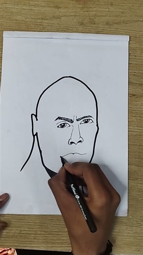 The rock || drawing #drawing #stepbystep #caricature #easy #forbegginer #tutorial #rock #sketch