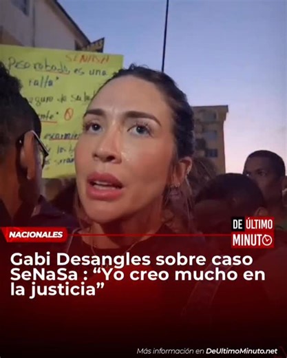 De Último Minuto on Instagram: "La comunicadora Gabi Desangles, expresó su parecer sobre lo ocurrido en SeNaSa, asegurando que, a pesar de todo ella cree en la justicia. “Tiene que haber una consecuencia social, para que todo aquel que vaya a robar le dé vergüenza”, fueron algunas de las palabras de la comunicadora. Amplía esta y otras informaciones en nuestra página web: www.deúltimominuto.net #DeÚltimoMinuto #ElPeriódicodelaVerdad"