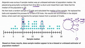 Sample statistic bias worked example