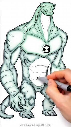 ✨ “Ben 10’s Humungousaur Ultra-Relaxing Colouring Therapy!” #drawing #asmr #sketchpen #shorts