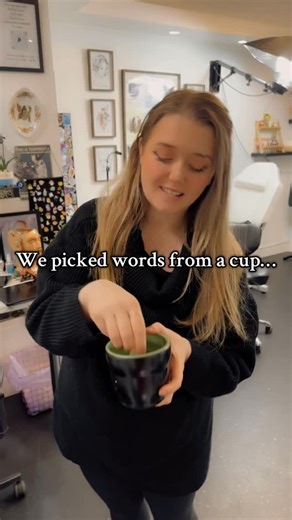 Tattoo artists playing word roulette 🎲✍️ We picked random words from a cup and had to turn them into tattoo designs — no planning, no references, just pure chaos and creativity. It’s wild how two artists can pull the same word and end up in completely different worlds. ✨ Which one’s your favourite this round? 👀🖤 #love #loveplanet #venussgrl #edinburghtattooartist #femaletattooartist #tattootour #tattoolove #inkinspo #tattoocollector #bodyart #dailyart #tattooart #tattoo #darkart #illustrative