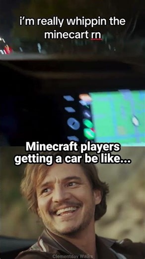 Bro is riding a minecart 😭