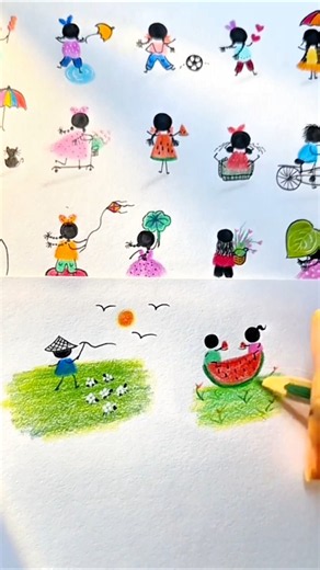 ​Cute & Easy Fingerprint Art Ideas! 🎨✨ #satisfyingart #art #drawing #painting #arttutorial