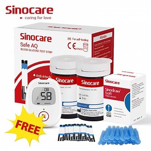 [Hot Item] Sinocare Diabet Glucomet Non-Invasive Glucometer Sensor Price Code Free Glucometer with Strips